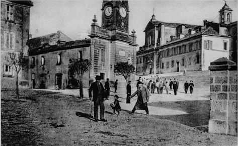 Monte Romano Torre dell Orologio e Chiesa Parrocchiale nel 1916