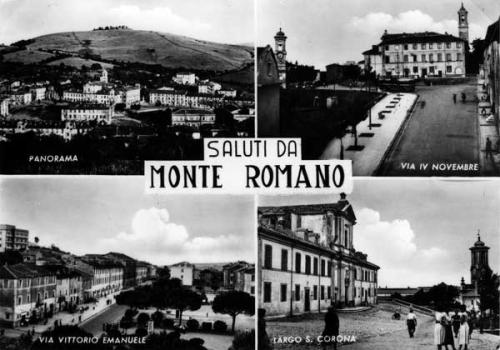Quattro vedute diverse di Monte Romano nell'anno 1956