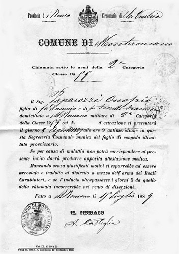 Comune di Monte Romano - 1889
